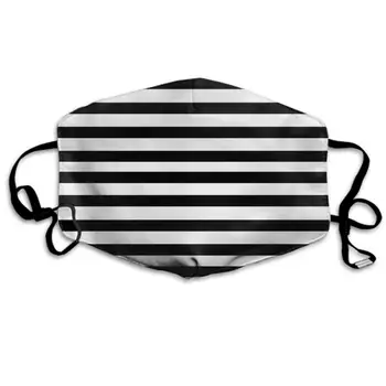 

Winter Norse Warmer, Comfortable Two Layer Black and White Mosaic Vertical Stripes Anti Dust Face Mask Cover Mouth for Adults