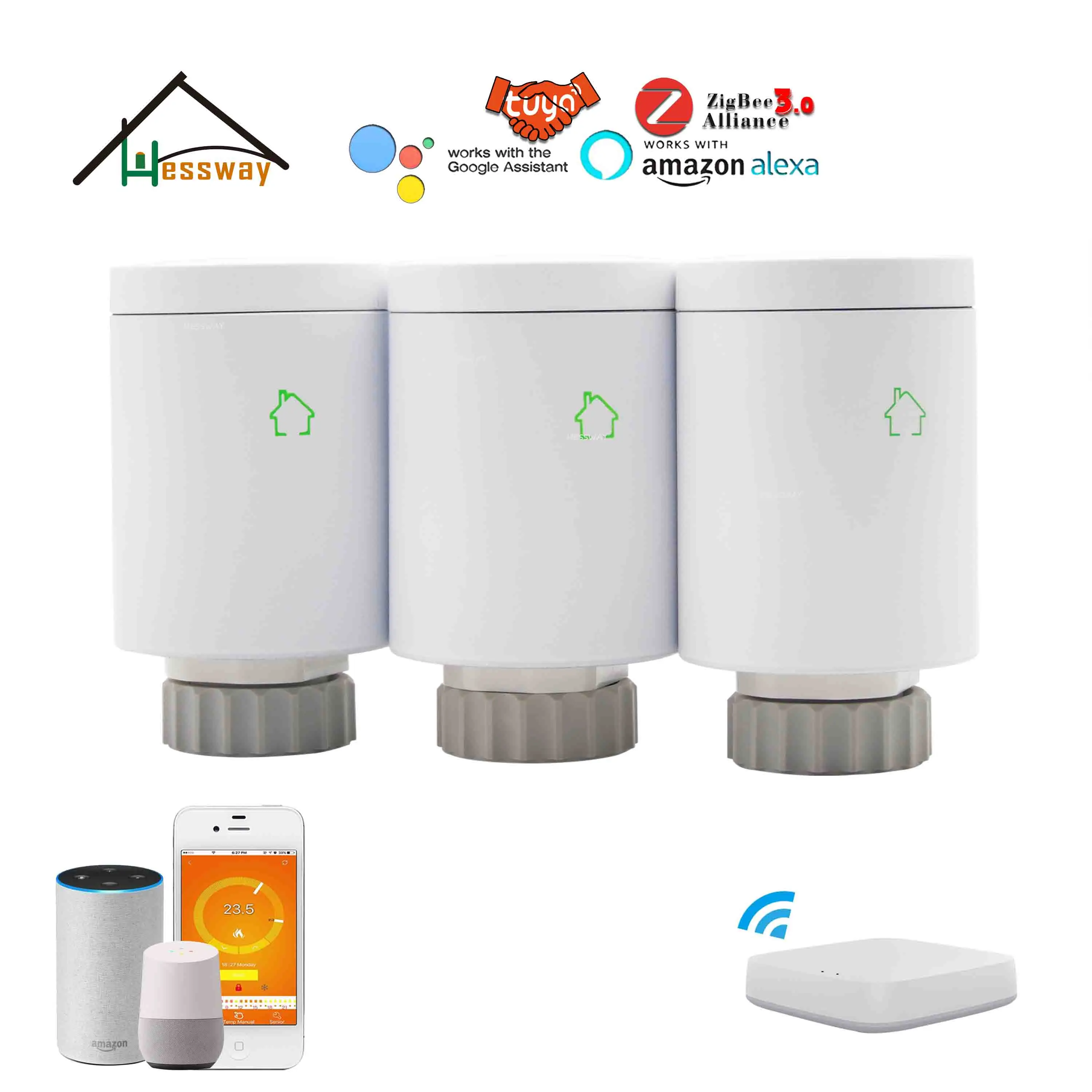 Умный беспроводной термостат HESSWAY IVR tuya smart zigbee для подключения к сети с