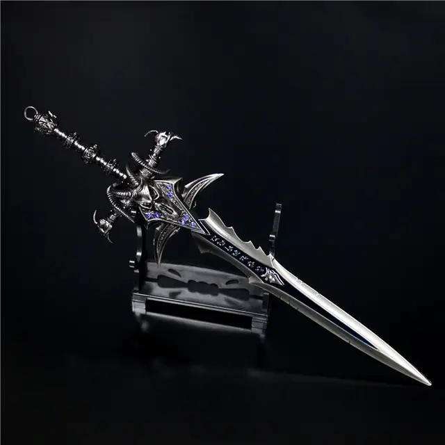 30cm Sword World of Warcraft Sword Katana Lich King Frostmourne Alloy Game Keychain Weapon Model Replica Toys for Children Gift 2