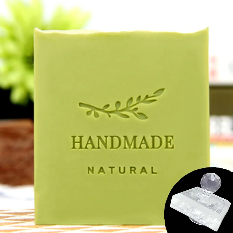 Handmade Custom Personalized Soap Stamp Mold, Mini DIY Natural Leaf Plants Patterns, Organic Glass Soap Chapter, Acrylic Chapter