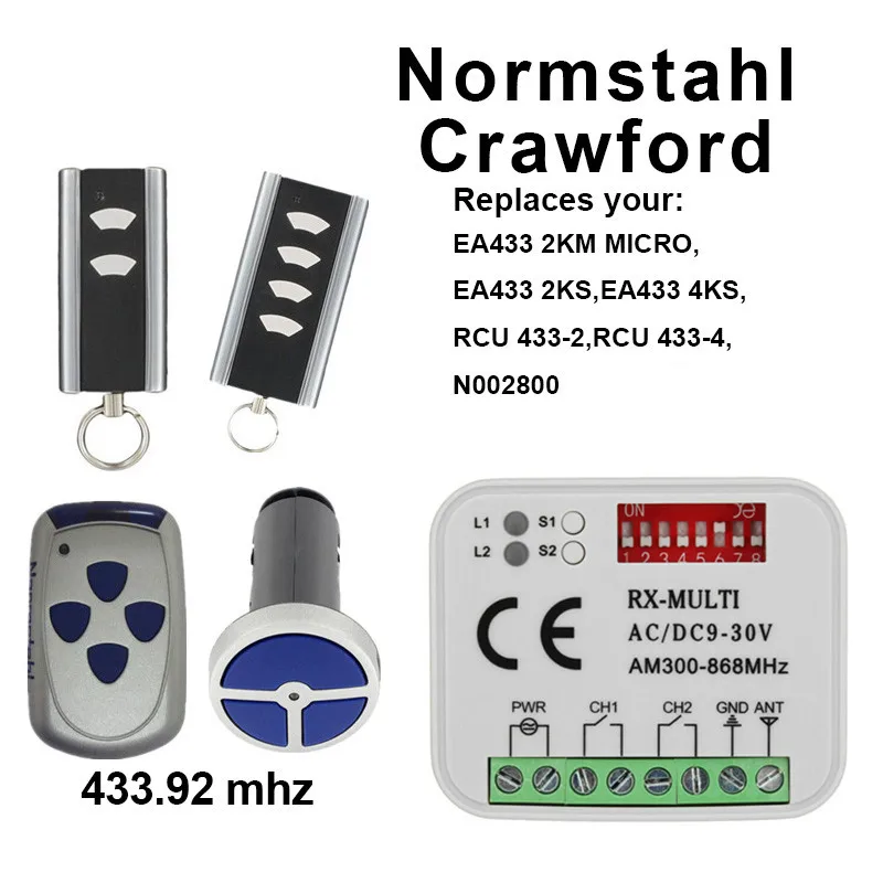 Совместимый пульт дистанционного управления Crawford RCU 433 2 4. Приемник непрерывного
