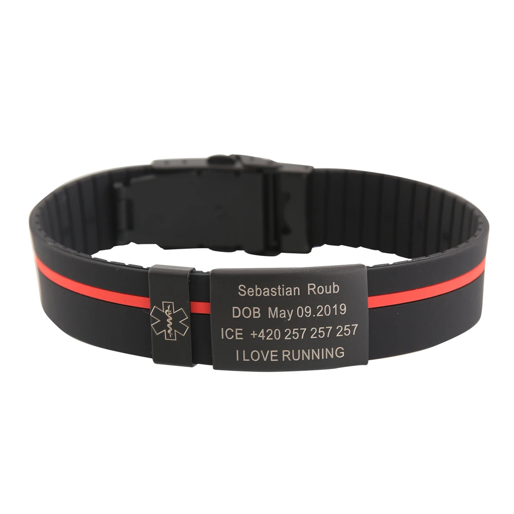 Tingku Gepersonaliseerde Custom Kinderen Kids Medische Id Armband Sos