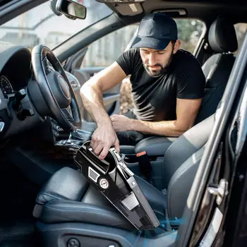 

Digital Display Vacuum Cleaner For Auto Interior Home Office Wireless Portable Handheld Car Vacuum Cleaner Air Compressor Pump