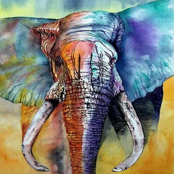 

DIY Elephant-Pattern Rhinestone Full Diamond Painting Home Living Room Decor Cross-Stitch