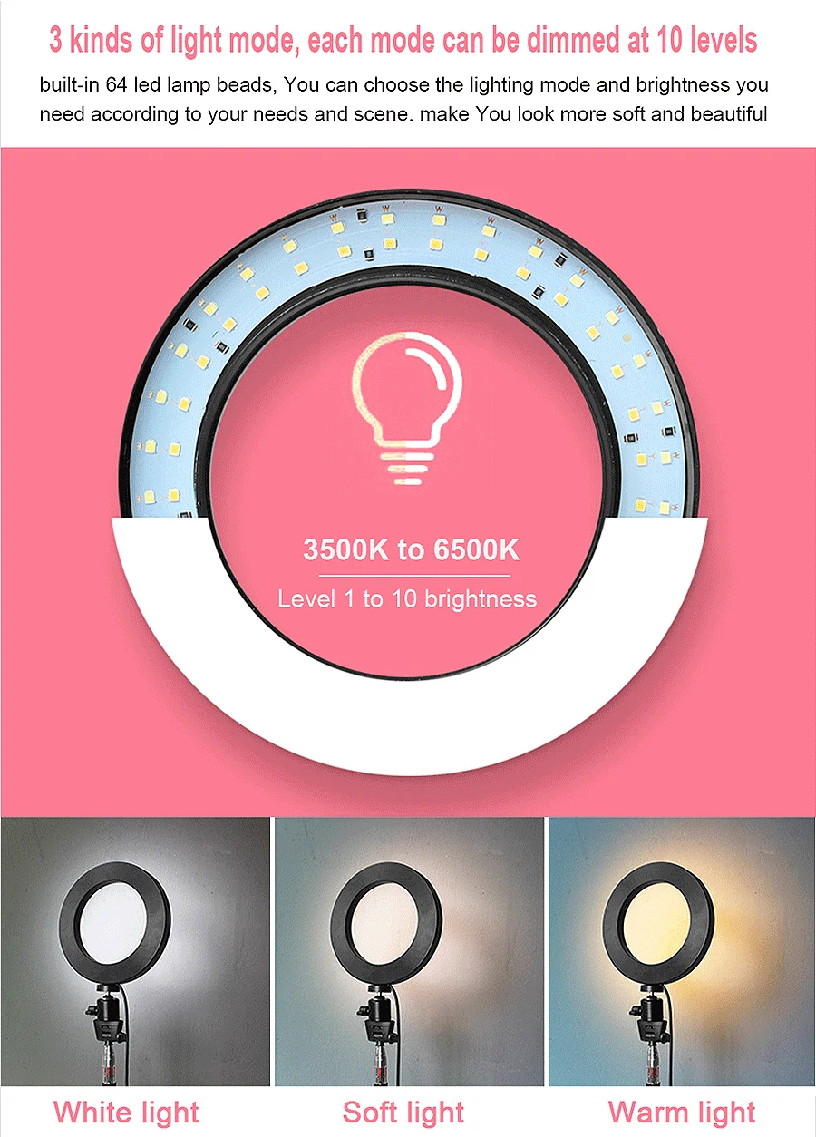 Новое поступление Настольный крепления держателя селфи-палка со штативом с 16 см светодиодный Кольцевая вспышка светильник для Vlog видео в режиме реального времени блоггеров