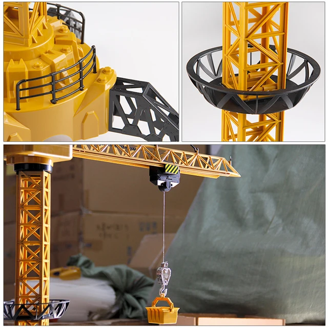 Upgraded Version Remote Control Construction Crane 6CH 128CM 680 Rotation Lift Model 2.4G RC Tower Crane Toy For Boy Kids Gift 5
