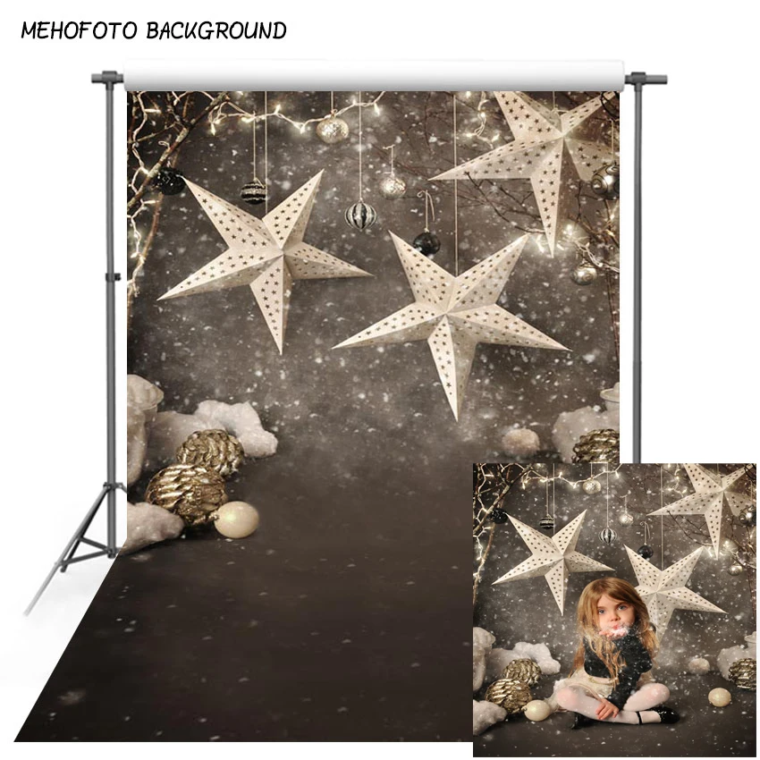 

Vinyl Photography Backgrounds Snowflake Christmas star Computer Printed children Photography Backdrops for Photo Studio 5x7ft