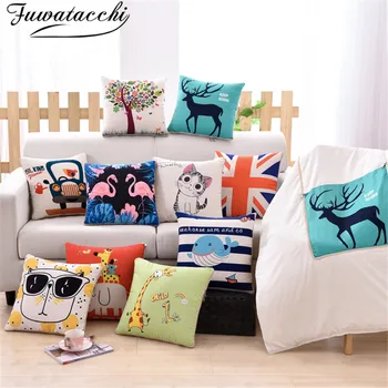 

Fuwatacchi Pillow Blanket 2 In 1 cotton Warm Cartoon Foldable Patchwork Quilt Blanket Printed Home Office Throw Pillow Cushion