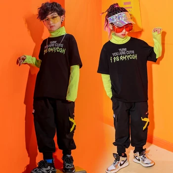 

New Hip Hop Dance Costumes Kids Jazz Dancing Clothes Children Street Dance Stage Outfits Boys & Girls Performance Costume VO220