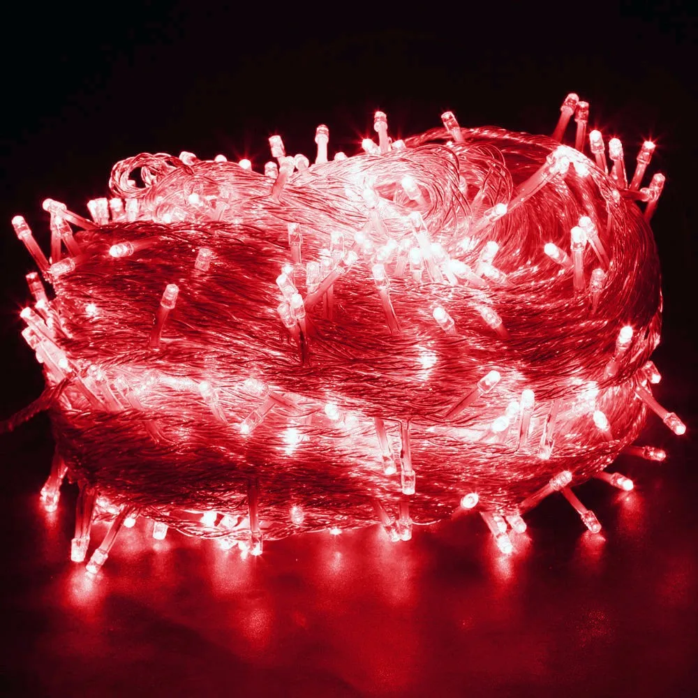 Водонепроницаемый Открытый Сад Гирлянда Свет 100 м светодиодный гирлянда гирлянды 600 лампы для рождественской вечеринки Свадебные праздничные украшения - Испускаемый цвет: Красный