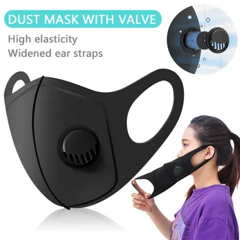 

Unisex PM2.5 Dustproof Facemasks Reusable Cotton Protective Mouth Cover With Valve High Elasticity Widend Ear Straps mascarillas