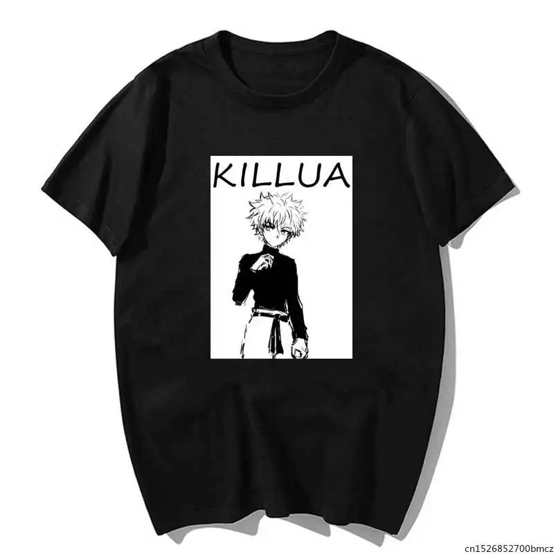 Hunter X Killua Godspeed T-Shirt Kawaii Tops Karate Graphic Tees Tee Harajuku Shirt Male | Мужская одежда