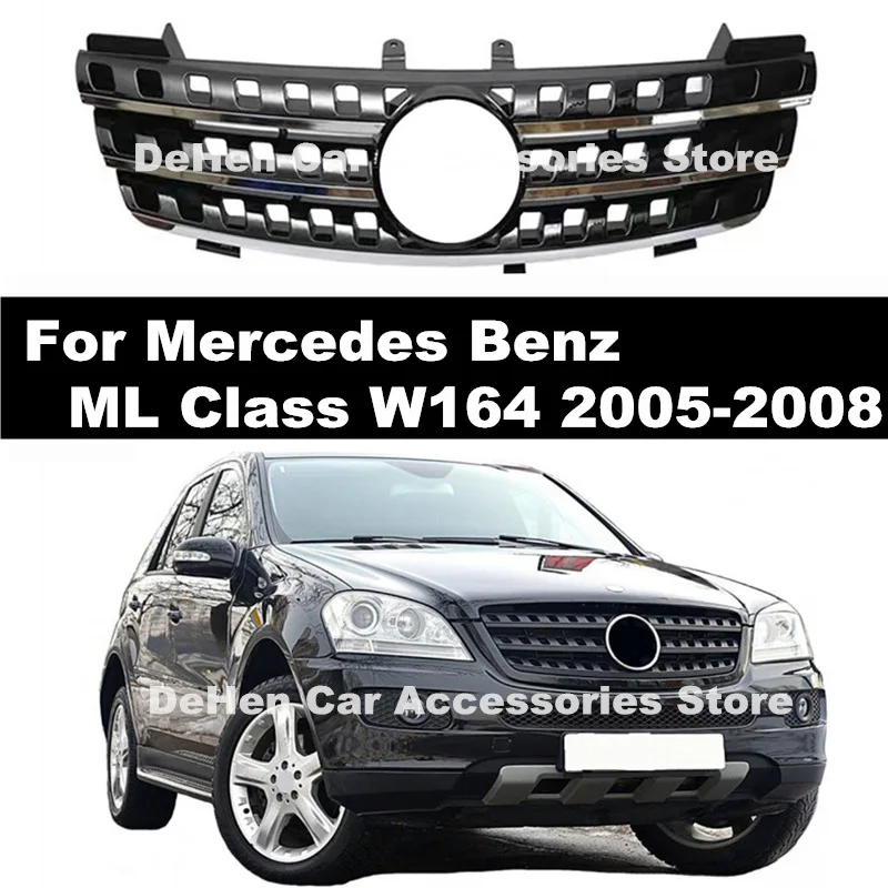 For Mercedes Benz W164 2005-2008 ML350 ML63 AMG Style Front Grille W/3D
