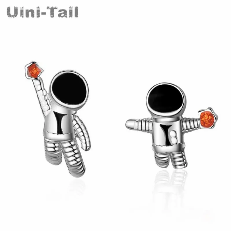 

Uini-Tail new listing 925 sterling silver universe planet astronaut asymmetric earrings fashion trend niche design high quality