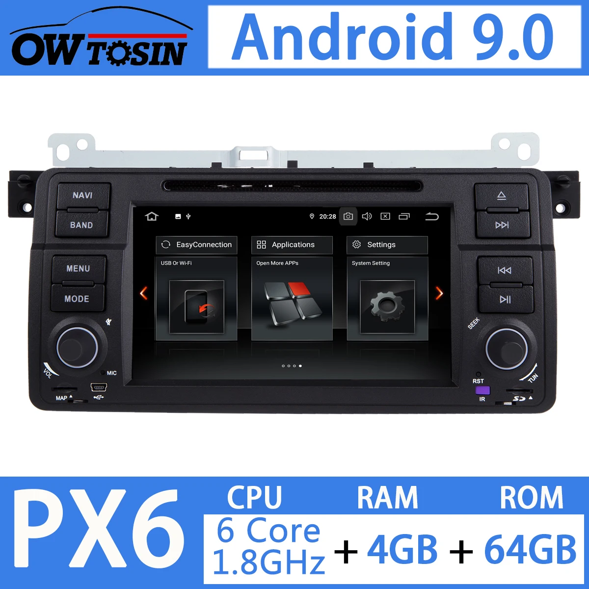 7 &quotHD Android 9 0 PX6 4 Гб 64 DVD плеер для BMW 3 серии E46 M3 318 320 325 Rover 75 MG ZT радио мультимедиа GPS