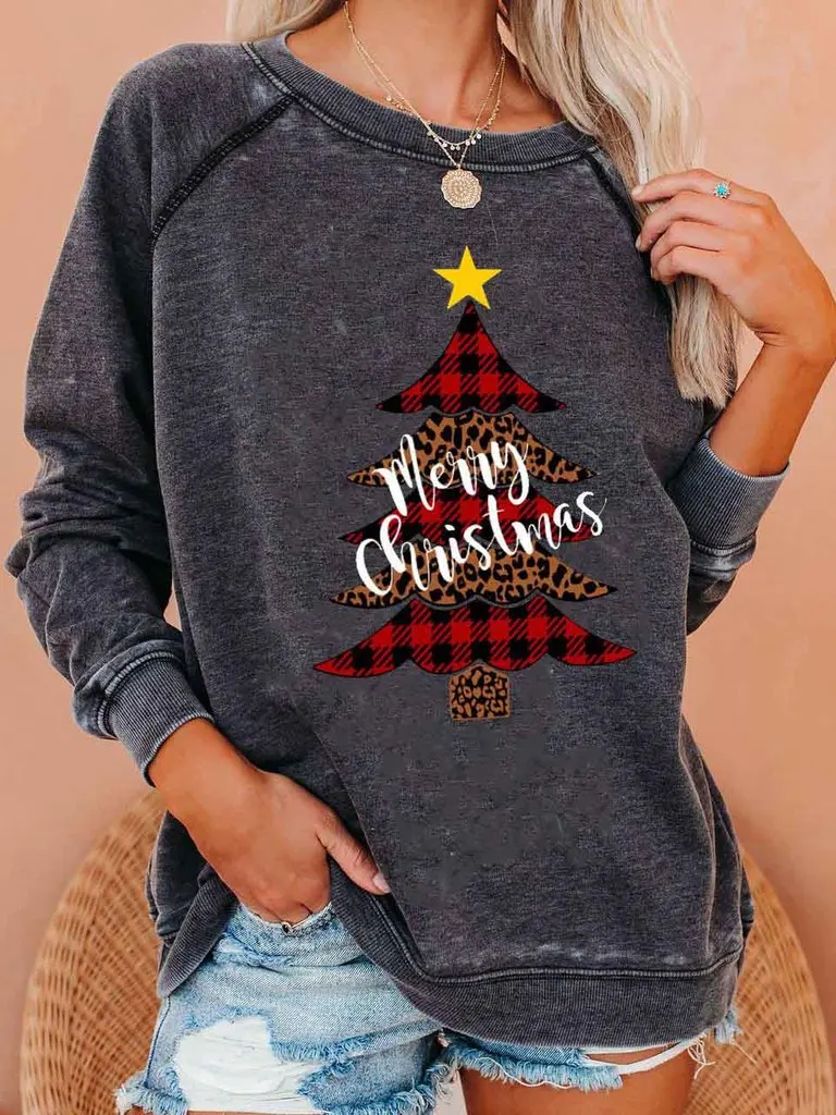 

New Christmas MERRY CHRISTMAS Christmas Tree Ladies' Wear Hoodies Women