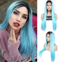 Термостойкий парик из синтетических волос Charisma синий Ombre