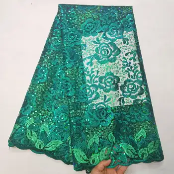 

glitter french lace fabric sequin lace fabric robe de mariee bridal fabric green tulle lace fabric for wedding dress 5yard