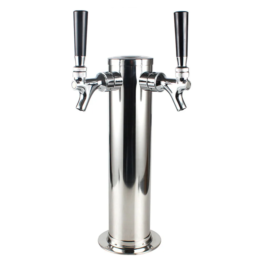 Fabricación de cerveza y vino Fabricación de cerveza artesanal Dispensador de torre de cerveza Accesorios para elaboración de cerveza casera Torre cerveza de barril ajustable de acero inoxidable con grifo doble