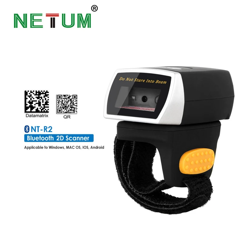 NETUM R2 Bluetooth 2D сканер штрих-кода портативный переносной лазерный сканер QR кольцевой считыватель штрих-кода
