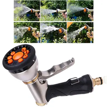 

Garden Water Hose Nozzle Spray with 9 Adjustable Patterns Sprayer Mutifunctional for Cleaning Watering Car