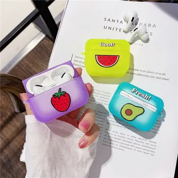 

Cute Fruit Fluorescence Yellow Case for Apple Airpods 3 2 1 Headphone Charging Box Cases Cartoon Earphone Capa for Air pods Pro