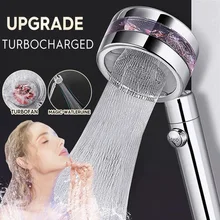 Zhangji 360 graus de rotação dupla-face turbocharged chuveiro com interruptor de ligar/desligar botão de poupança de água de alta pressão chuveiro