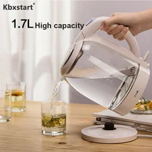 Kbxstart бытовой электрический чайник высокого боросиликатного стекла чайник быстрый нагрев кухня анти-сухое сжигание здоровья горшок 1800 Вт
