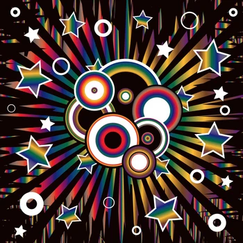 

Photography Backdrop Disco Party Poster Colorful Star Stripes Customized Poster Child Photo Background Photocall Photo Studio