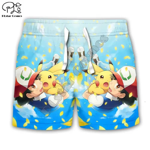 kids casual shorts Детский комплект; детские толстовки с капюшоном с покемонами; топ с 3D-принтом Пикачу для маленьких девочек и мальчиков; толстовка с принтом «Ash Ketchum Kawaii»; пуловер; Семейные футболки и штаны - Цвет: kids casual shorts