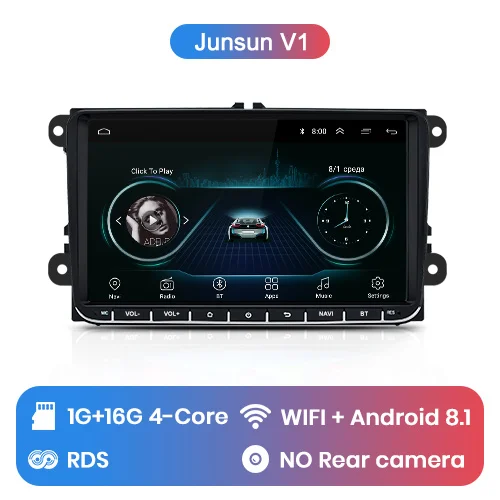V1 Junsun V1pro 2 г+ 32 г DSP Android9.0 Автомобильный мультимедийный плеер радио gps для Volkswagen VW Passat B6 Touran GOLF5 POLO jetta 2 din DVD - Цвет: V1