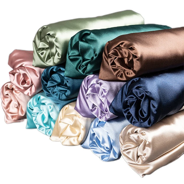 Satin Silk Fabric Plain Thick Cloth Wedding Evening Dress Craft Material  DIY