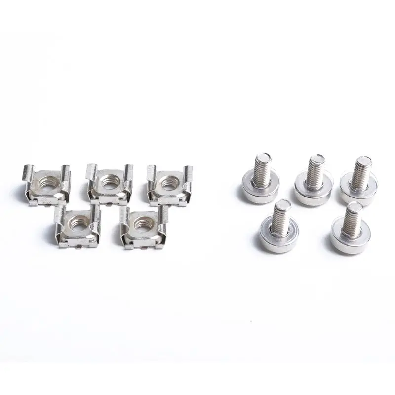 

50 Sets M5 Square Hole Hardware Cage Nuts & Mounting Screws Washers for Server