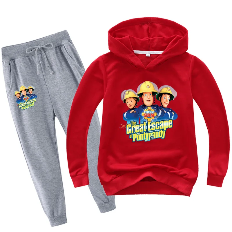 Толстовки с капюшоном Fireman Sam модные детские комплекты футболок пальто для