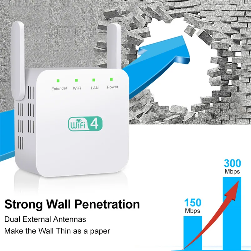 WiFi ретранслятор беспроводной усилитель 300 Мбит/с Wifi расширитель диапазона Wi Fi