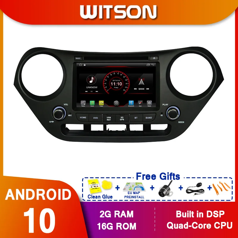 Автомагнитола WITSON 2 din GPS Android 10 мультимедийный плеер аудио навигация для HYUNDAI I10