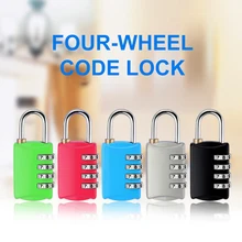 Lock-Combination Padlock Suitcase Luggage Password Travel for Gym 4-Dial Simple