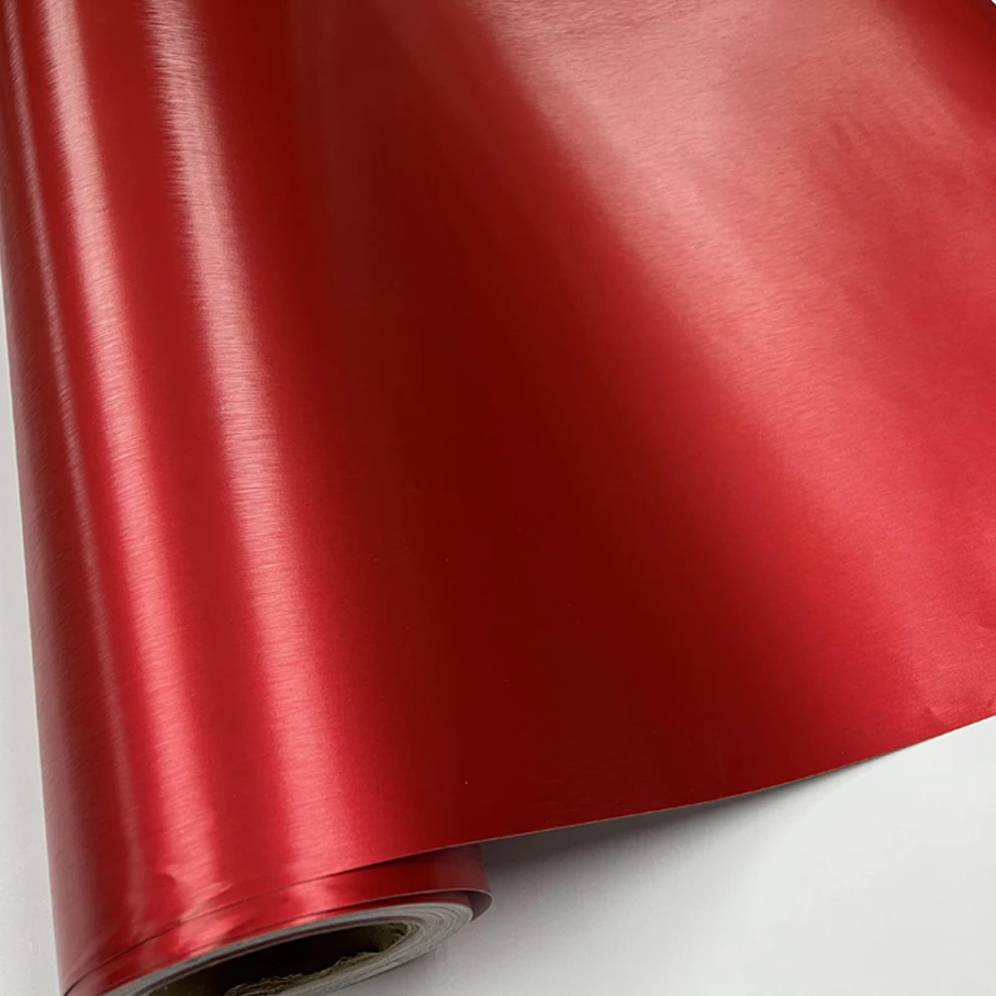 50cm * 152/200/300cm Chrom Rot Aluminium Gebürstet Metallic Vinyl Film Auto  Wrap Folie Klebstoff auto Aufkleber Wrapping Auto Dekoration - AliExpress