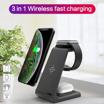 

3 In 1 Wireless Charger 10W Fast Charge for Samsung S10 S9 Note 10 9 10W Fast Charging Stand For iPhone 11 Pro XS XR X 8 Charge
