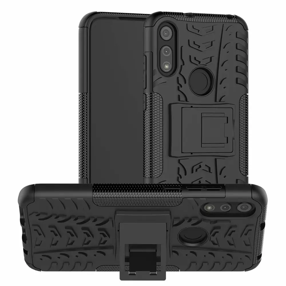 Для Moto E7 чехол гибридная Броня Жесткая искусственная силиконовая подставка для