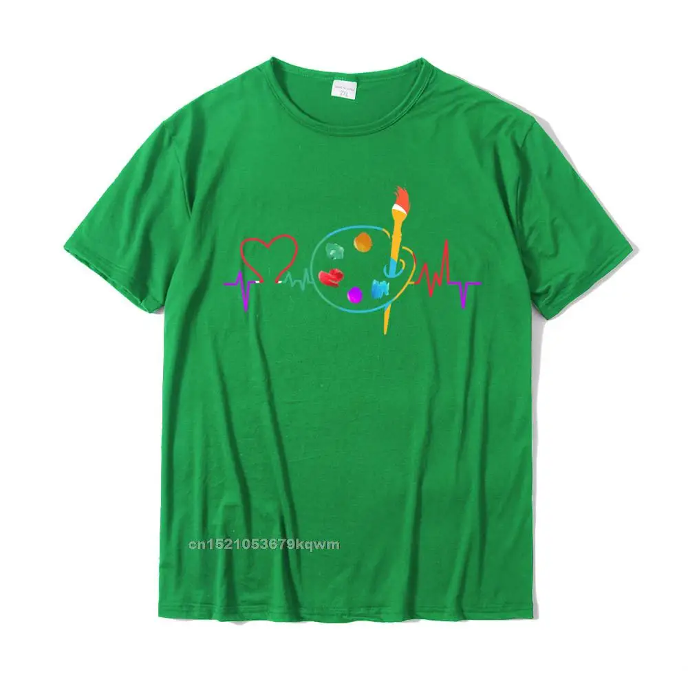 Crew Neck Design 100% Cotton Men T Shirt Crazy Short Sleeve Tops & Tees Slim Fit Geek T-Shirt Drop Shipping Funny Paint Palette Brush Artist Painter Gift Kids Men Women T-Shirt__3638 green