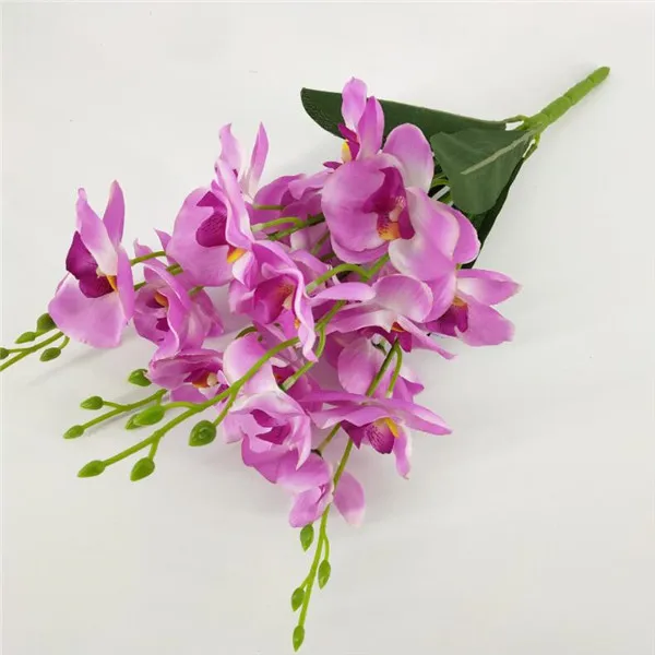 lilac 8 шт. поддельные бабочки орхидеи(5 стеблей/Букет) 17,7" длина имитация фаленопсис для дома Свадебные Декоративные искусственные цветы - Цвет: lilac