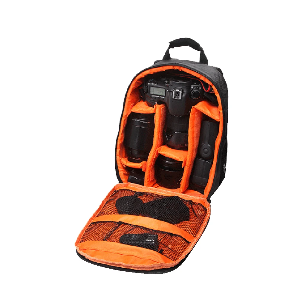 Deluxe DSLR Camera Lens Backpack Case Bag Orange For Canon Nikon Sony Sigma Fujifilm Camera Backpack Video Digital DSLR Bag