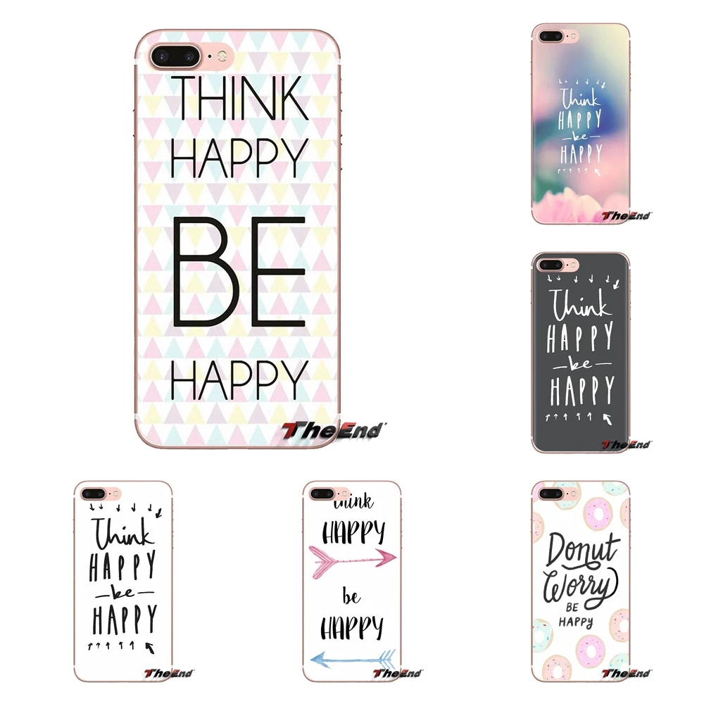 Silicone Case For Huawei G7 G8 P7 P8 P9 P10 P20 P30 Lite Mini Pro P Smart Plus 2017 2018 2019 Think happy be Inspirational |