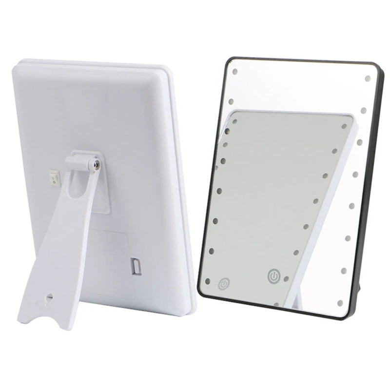 

Makeup Mirror With 16 Leds Cosmetic Mirror With Press Dimmer Switch Battery Operated Stand For Table Top Bathroom Bedroom Travel