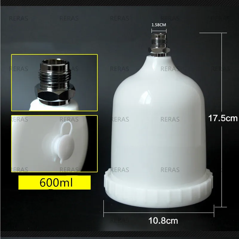 600ML Gravity Paint Spray Guns Cup Pot Replacement For Devilbiss GTI Pro Pri FLG Sprayer | Инструменты