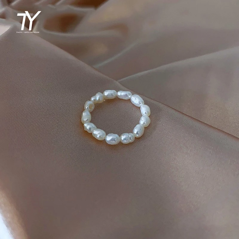 Кольцо женское на указательный палец с барочным жемчугом элегантное колечко для
