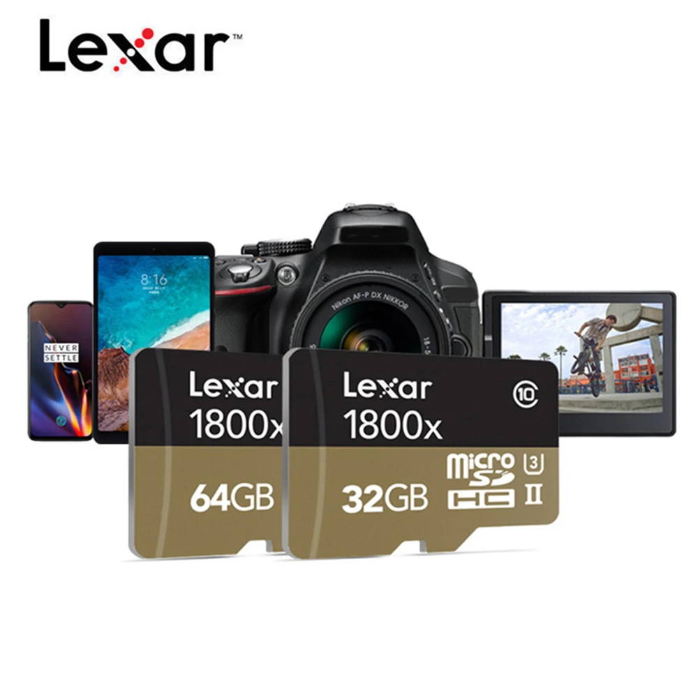 Lexar 1800X карта памяти 32 Гб Micro SD 64 Гб 270 мс/с профессиональная sd-карта 4K SDHC SDXC UHS-II U3 Micro SD карта класса 10 TF