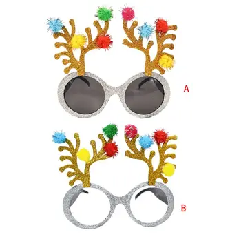 

Christmas Antler Glasses Holiday Party Funny Dress Up Eyeglasses Xmas Decor NEW