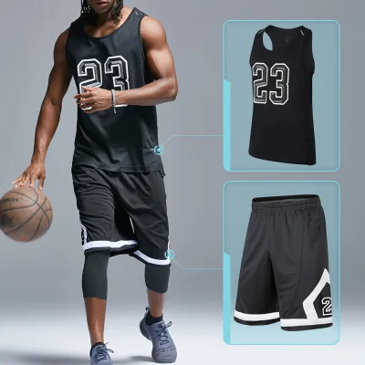 

No. 23 basketball uniform vest shorts training suit sports suit men's game ball suit warm-up fitness running shooting suit